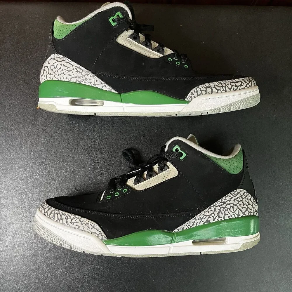 Air Jordan 3 Retro Pine Green/Black Size 11 Men CT8532-030 NO BOX USED